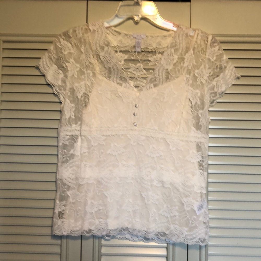 Lace w/attached camisole top